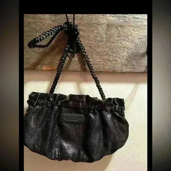 EUC Bisou Bisou Women's Black sequins handbag crossbody bag framework - Picture 1 of 8
